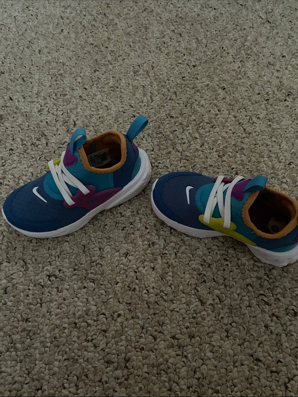Nike Kids Blue Teal Purple Yellow Sneakers